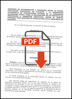 Convenio de colaboracion entre la Diputación de Alicante y FAGA