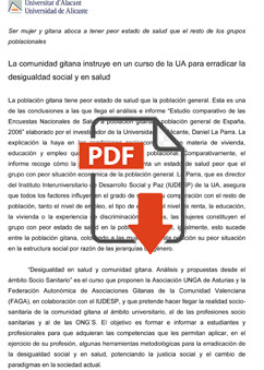 Nota de prensa Curso UA 26 de septiembre.Ser mujer y gitana aboca a tener peor estado de salud que ...