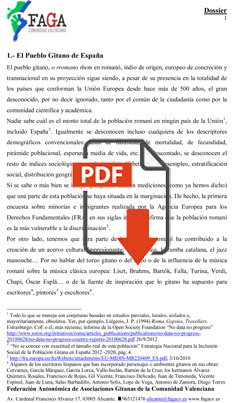 El Pueblo Gitano de España. El Pueblo Gitano en la provincia de Alicante.